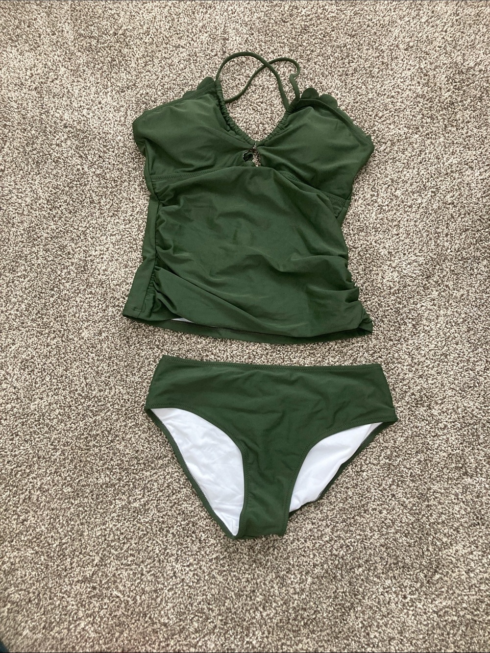 Olive Green Tankini Swim Set - Two-Piece Women’s Bikini